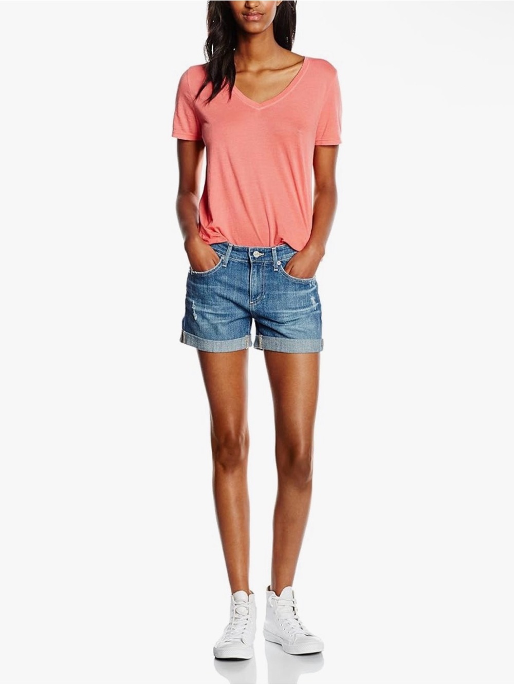 AG Adriano Goldschmied Hailey Ex-Boyfriend Roll-Up Denim Shorts